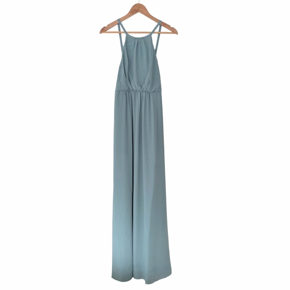Show Me Your MuMu Halter Maxi Dress in Poolside Blue NWT! - Picture 1 of 6